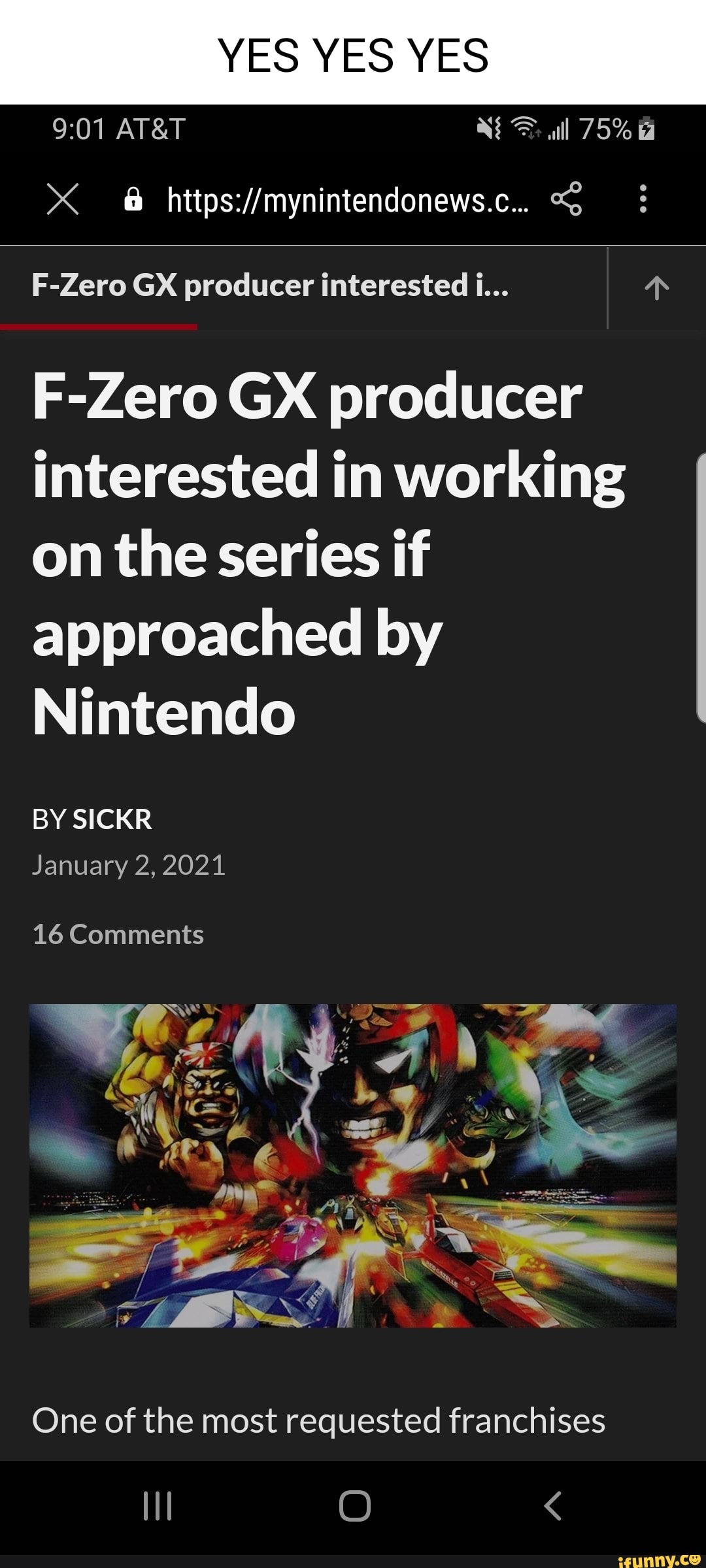 Yes Yes Yes 75 Xx F Zero Gx Producer Interested I F Zero Gx Producer Interested In Working On The Series If Approached By Nintendo By Sickr January 2 21 16 Comments An