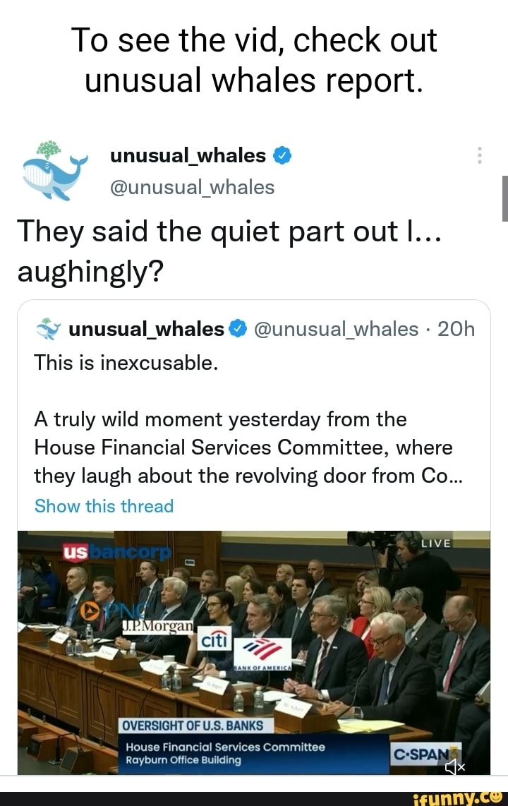 To See The Vid, Check Out Unusual Whales Report. _whales @unusual ...