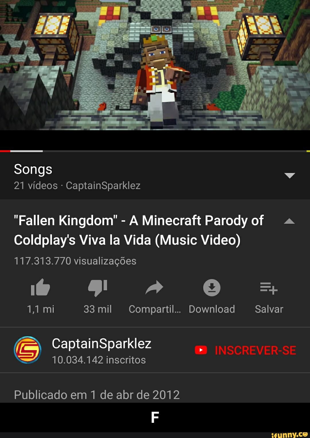 "Fallen Kingdom" A Minecraft Parody of Coldplay's Viva la Vida (Music Video)
117.313.770 visualizações - F