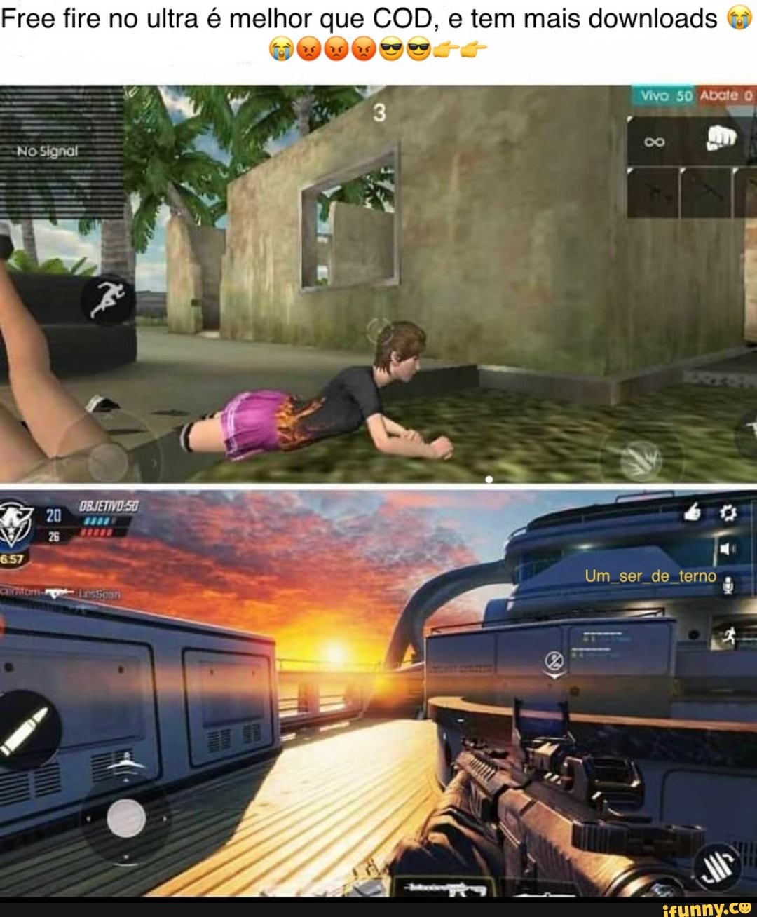 Free fire no ultra é melhor que COD, e tem mais downloads
ABSIO O
3
Um ser de temo
são