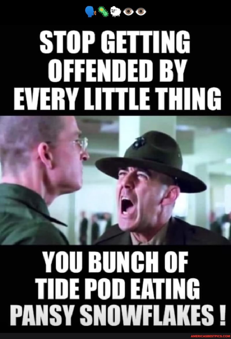 Stop Getting Offended By Every Little Thing You Bunch Of Tide Pod Eating Pansy Snowflakes America S Best Pics And Videos