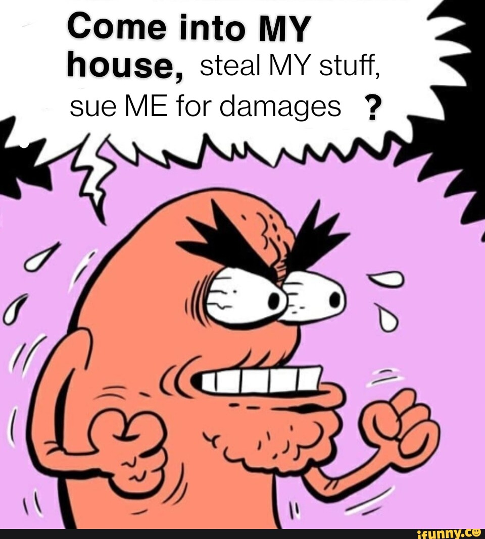 Come Into MY House, Steal MY Stuff, Sue ME For Damages ? - IFunny