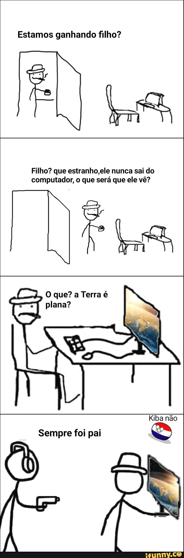Estamos ganhando filho?
Filho? que estranho,ele nunca sai do
computador, o que será que ele vê?