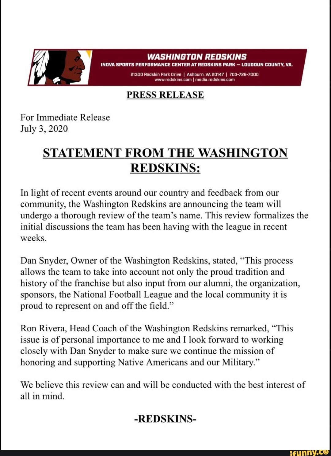 Www.redskins.com I media.redskins.com A WASHINGTON REDSKINS INOVA ...