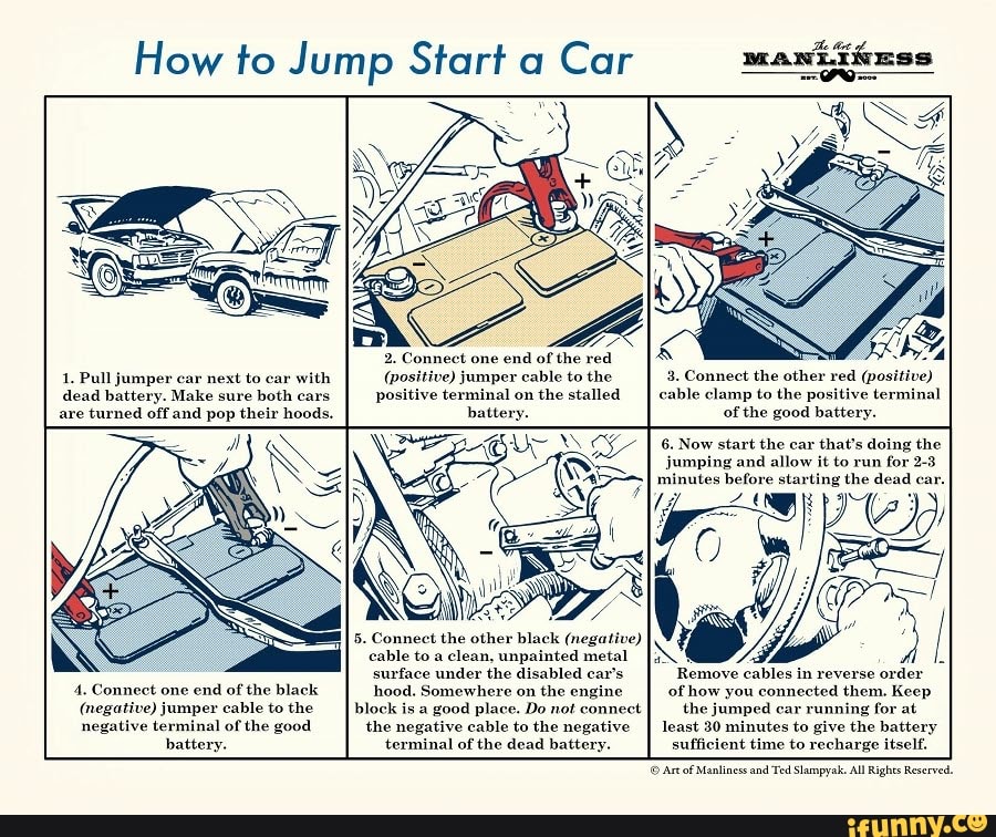 How to Jump Start a Car maniifuss 3. Connect the other red (positive