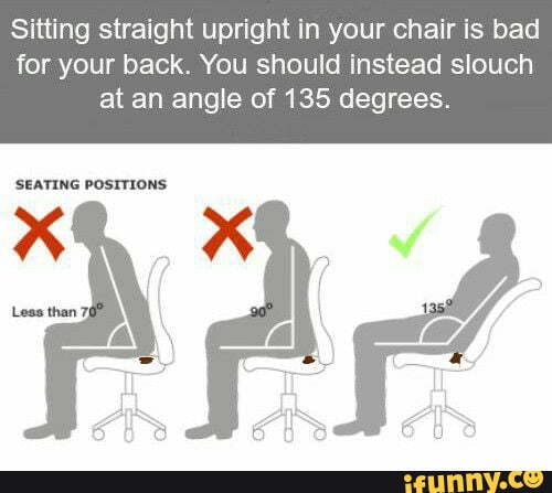 Sitting Straight Upright In Your Chair Is Bad For Your Back. You Should 