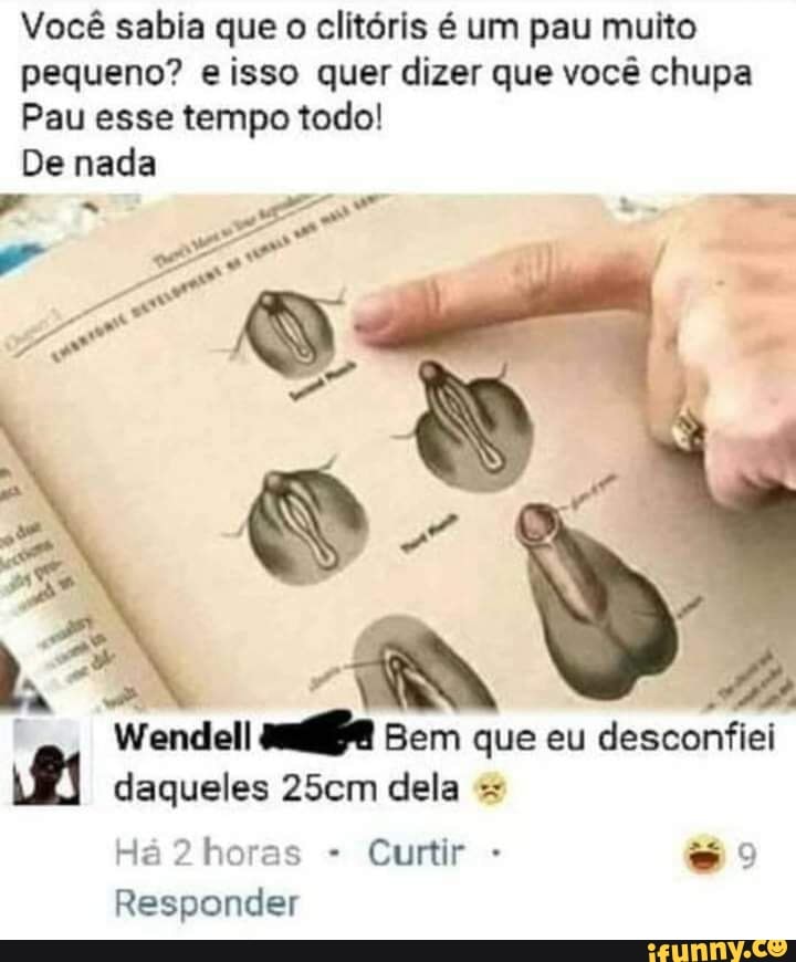 Você sabia que o clitóris é um pau muito pequeno? e isso quer dizer que você chupa
Pau esse tempo todo!
De nada
"os dem
Wendel sem que eu desconfiei daqueles 25cm dela =
Há 2 horas Curtir -
Responder