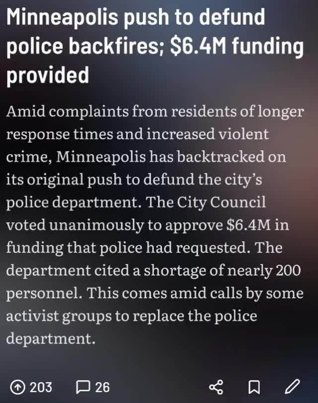 Minneapolis Push To Defund Police Backfires; $6.4M Funding Provided ...