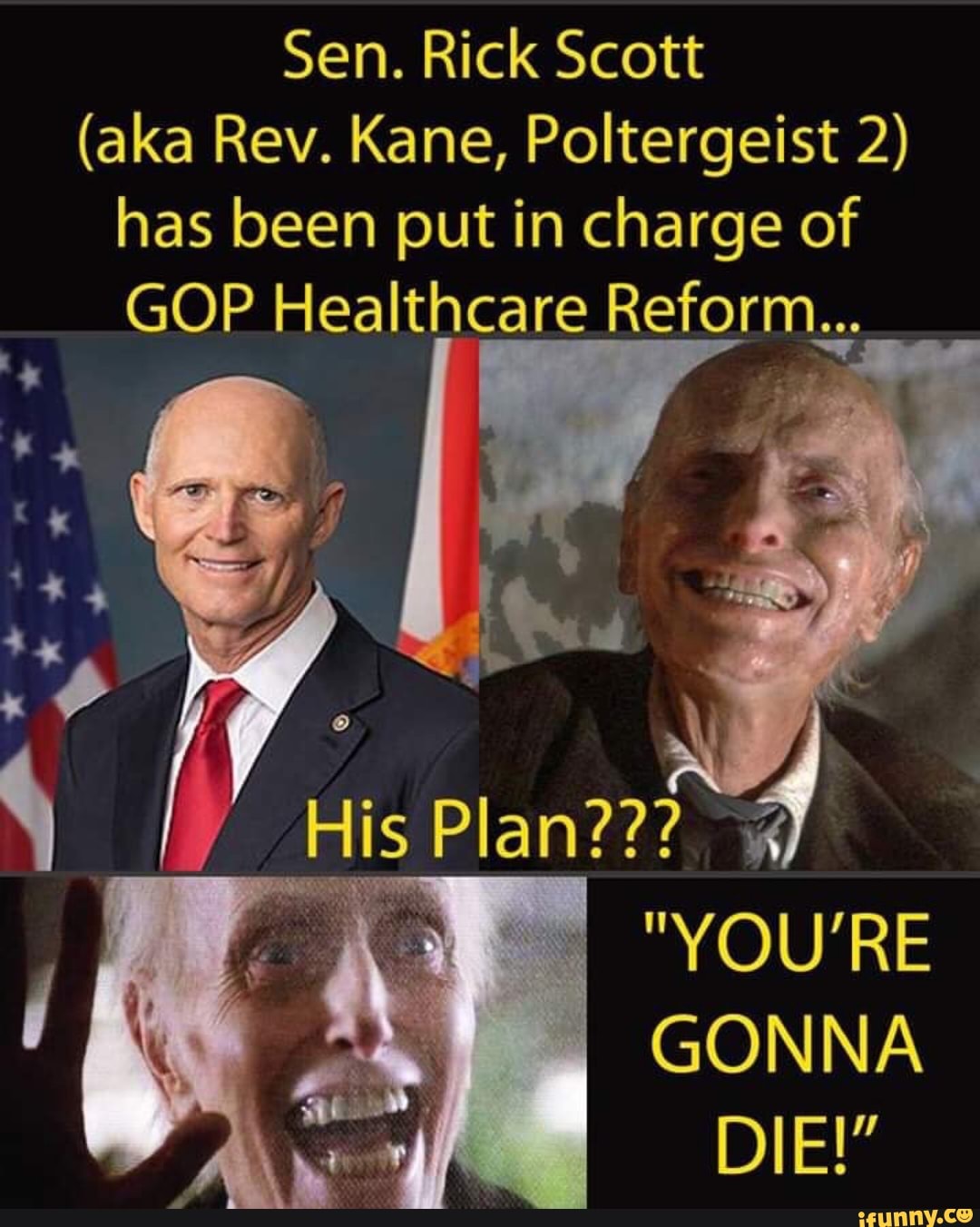 Sen. Rick Scott (aka Rev. Kane, Poltergeist 2) has been put in charge ...