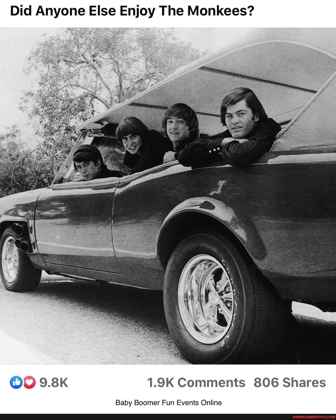 Did Anyone Else Enjoy The Monkees?
9.8K 1.9K Comments 806 Shares
Baby Boomer Fun Events Online