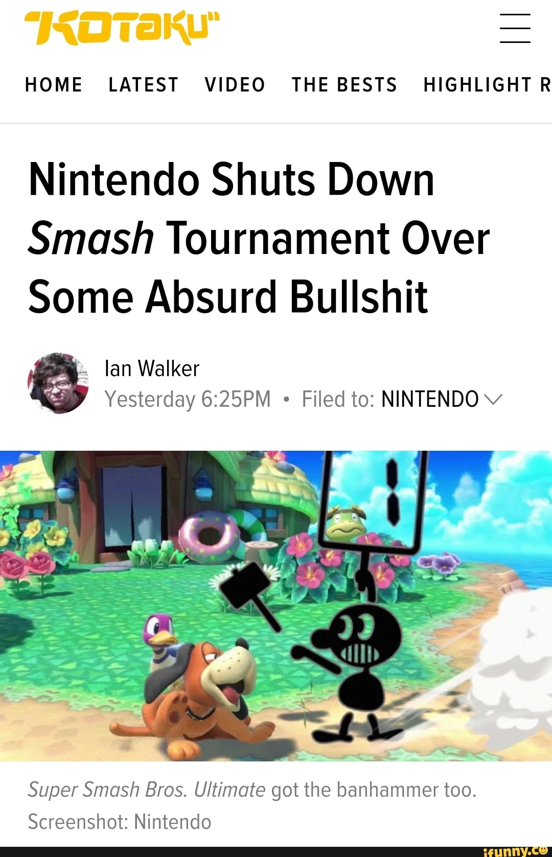 Nintendo Shuts Down Smash Tournament Over Some Absurd Bullshit