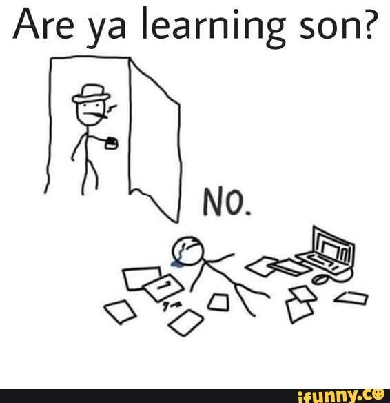 Are ya learning son?
No.