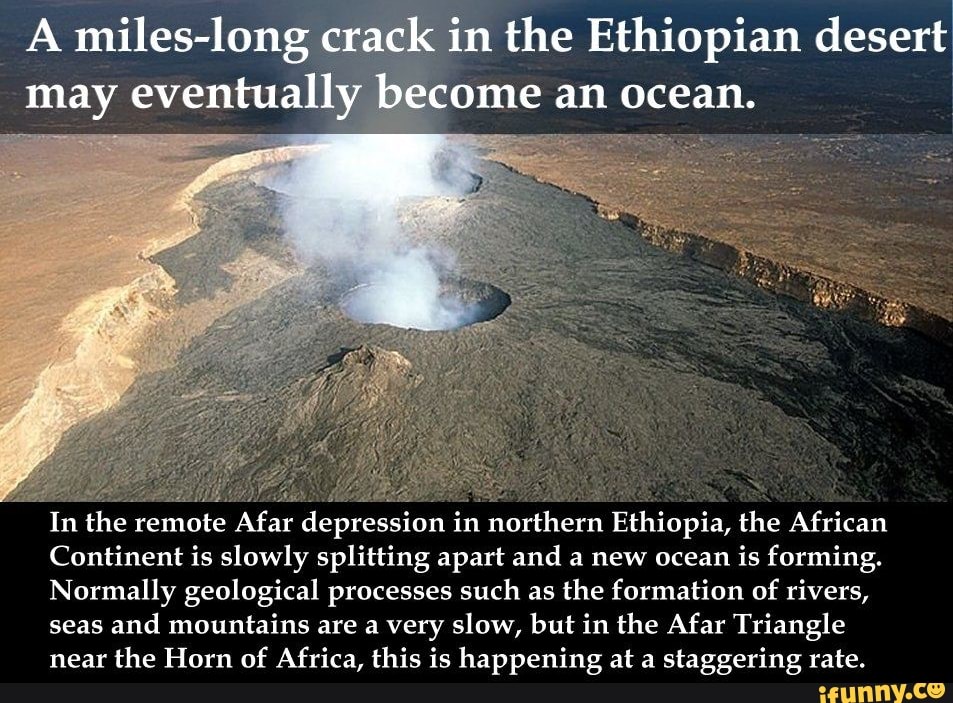 A mileslong crack in the Ethiopian desert may eventually am