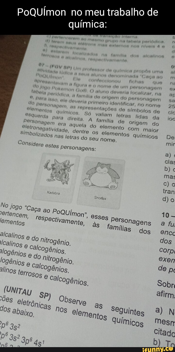 Trabalho De Mon No Química: Rigem Do Pe Identificar, No Nome Sentações ...