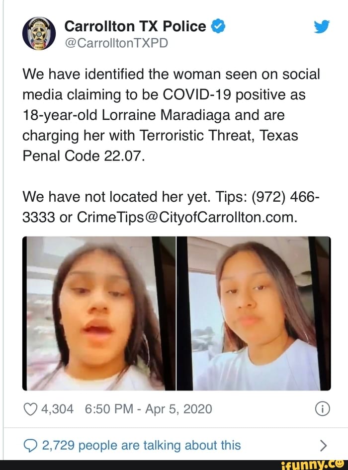 (3) Carrollton TX Police Y We have identified the woman seen on social