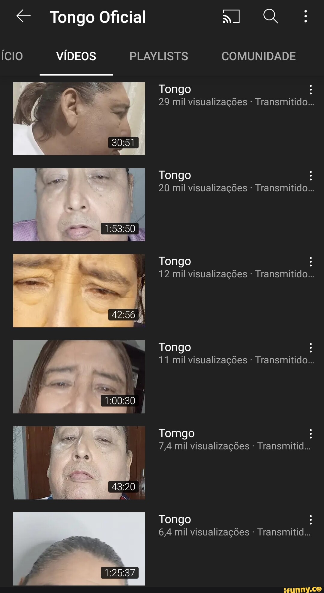 tongo oficial ício vÍdeos playlists tongo 29 mil visualizações tongo 20