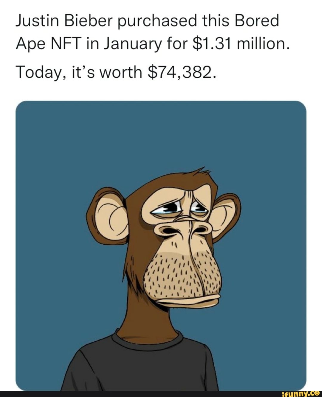 Justin Bieber purchased this Bored Ape NFT in January for $1.31 million ...