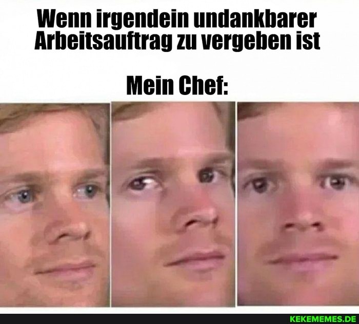 Wenn irgendein undankbarer
Arheitsauftrag zu vergeben ist
Mein Chef: