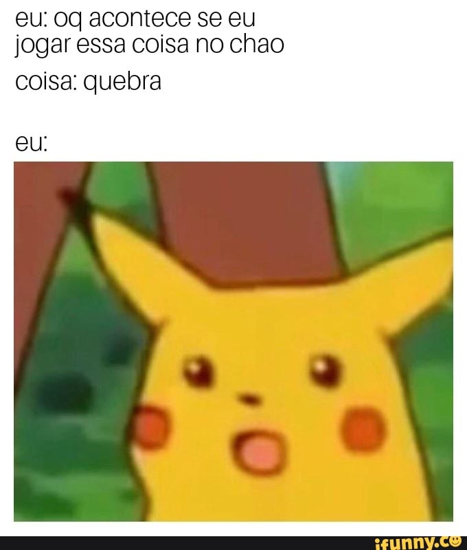 eu: oq acontece se eu
jogar essa coisa no chao
coisa: quebra