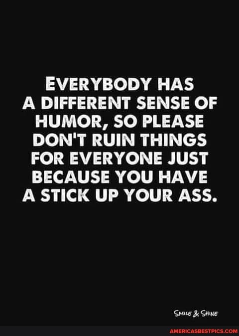 EVERYBODY HAS A DIFFERENT SENSE OF HUMOR, SO PLEASE DON'T RUIN THINGS FOR EVERYONE JUST BECAUSE YOU HAVE A STICK UP YOUR ASS.
'Sine Sawe