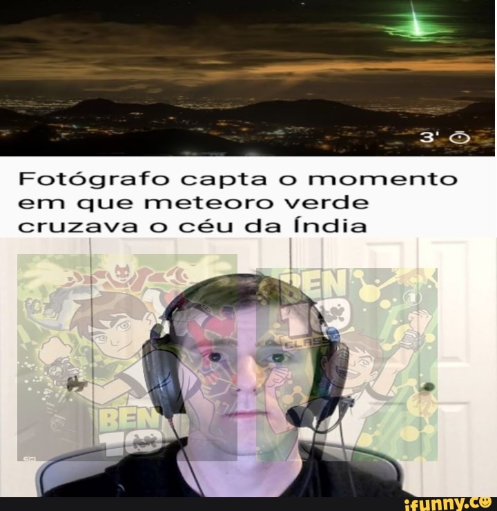Fotógrafo capta o momento em que meteoro verde cruzava o céu da Índia