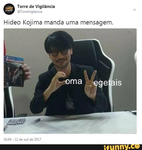 Hideo Kojima manda uma mensagem.