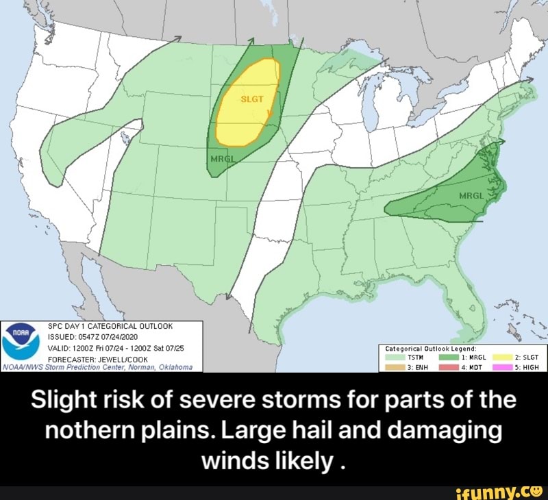 Slight risk of severe storms for parts of the nothern plains. Large ...