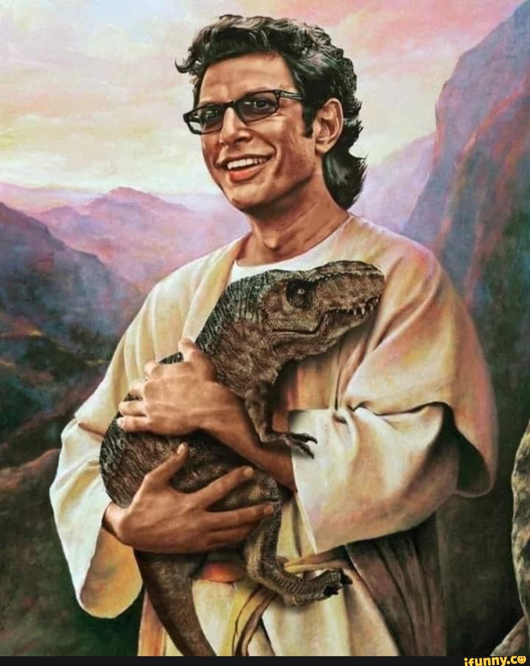 ifunncleanup, lol, animals, ifunny, dinosaur, dino, jurassicpark, funny, jesus, feature, featureworthy, jeffgoldblum, art