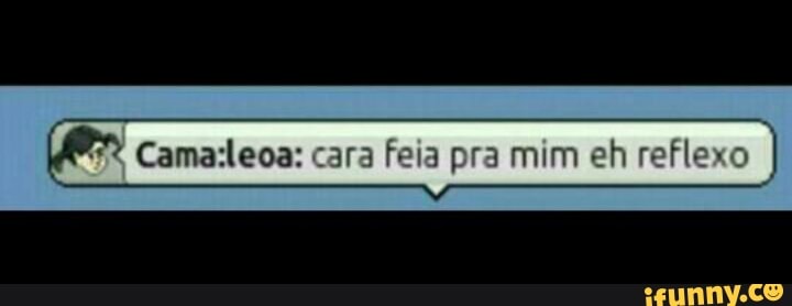 Camaileoa: cara feia pra mim eh reflexo
