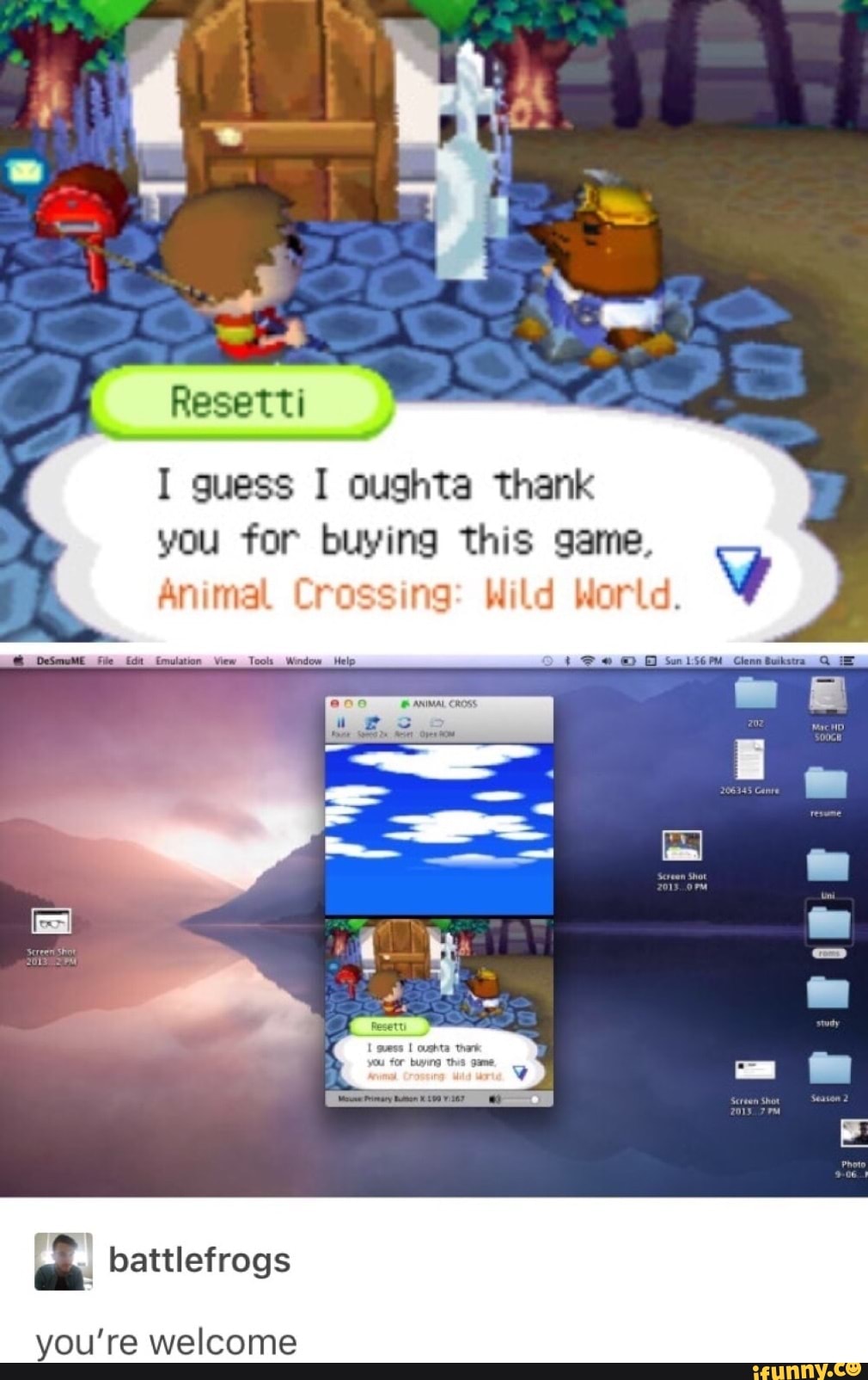 Animal Crossing: Wild World.