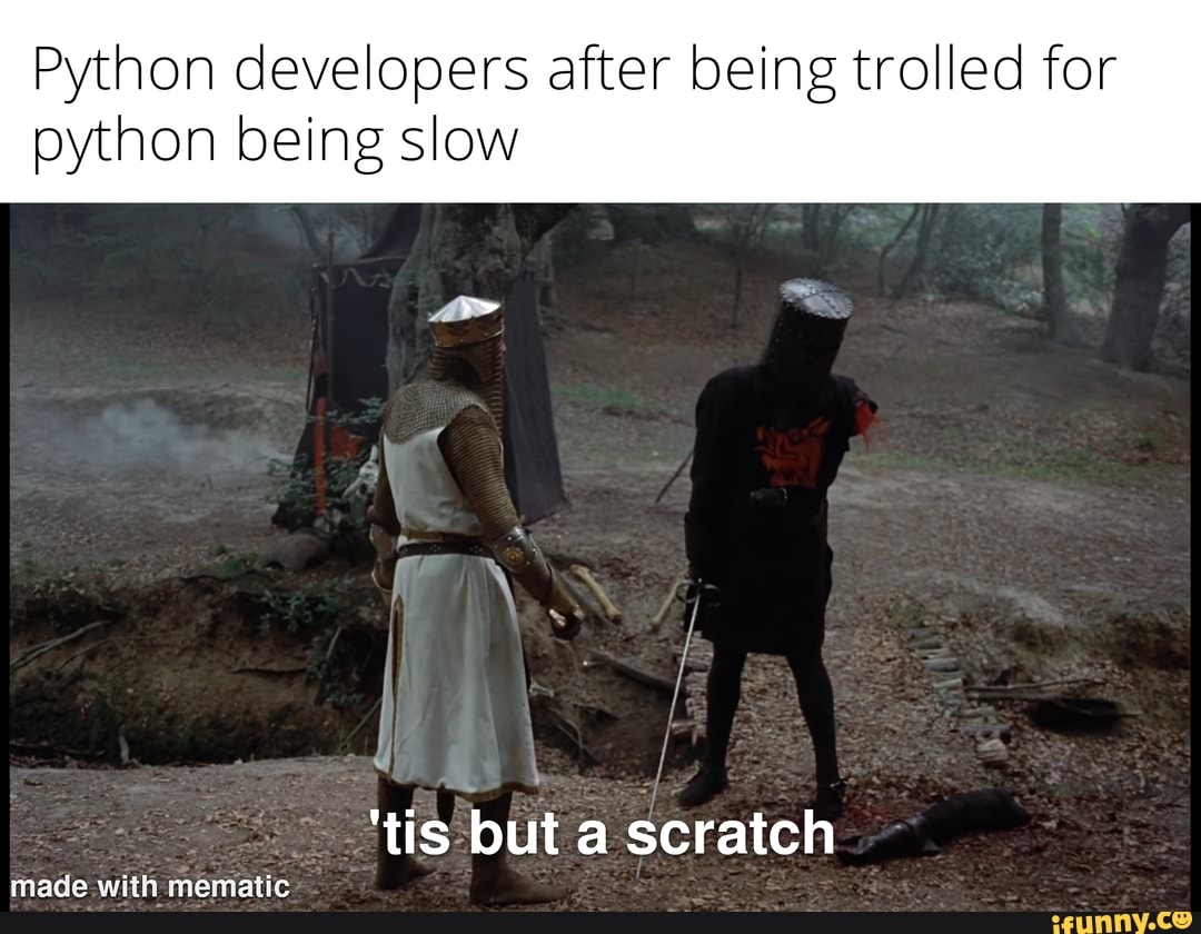 Python developers after being trolled for python being slow but a ...
