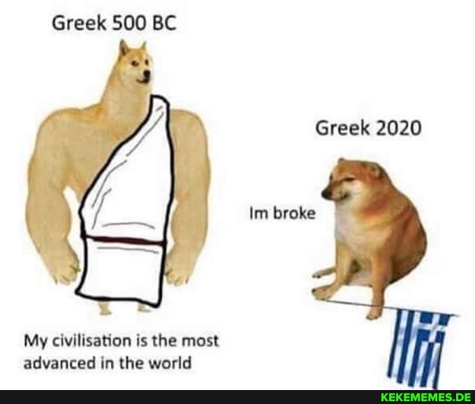 Greek 500 BC
Greek 2020
Im broke
My civilisation is the most advanced in the world