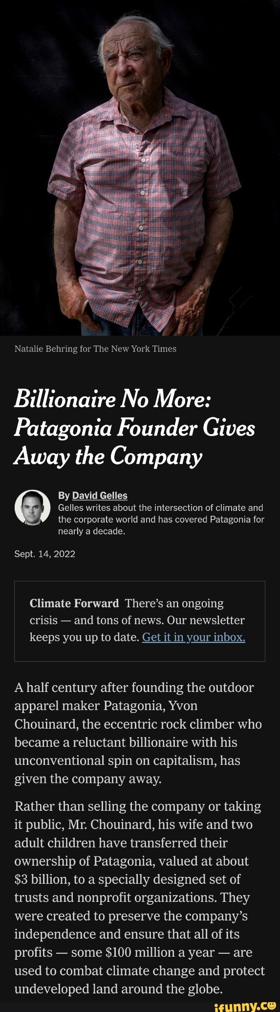 Imagine If There Was Someone Like Patagonia Billionaire