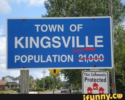 TOWN OF KINGSVILLE
POPULATION