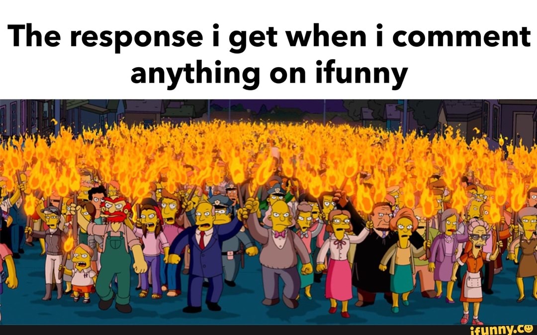 The response i get when i comment anything on ifunny