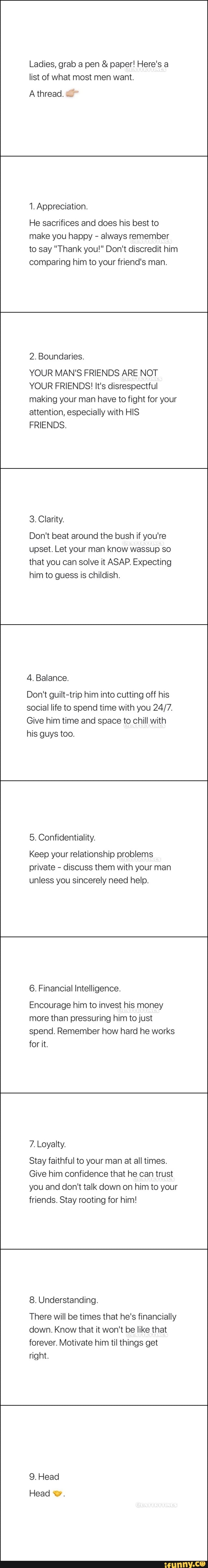 what men want in a relationship list what men want in a relationship list