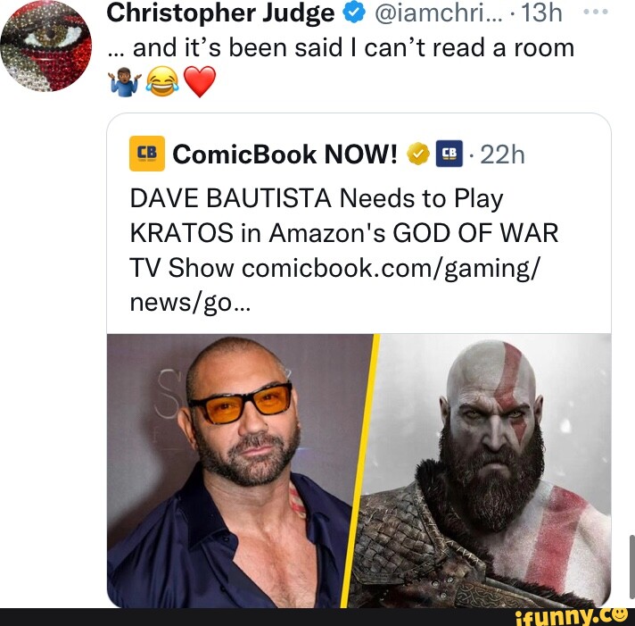 Christopher Judge diz que não enxerga Dave Bautista como Kratos em
