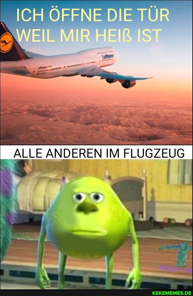 ICH ÖFFNE DIE TÜR L MIR HEIR IS
ALLE ANDEREN IM FLUGZEUG