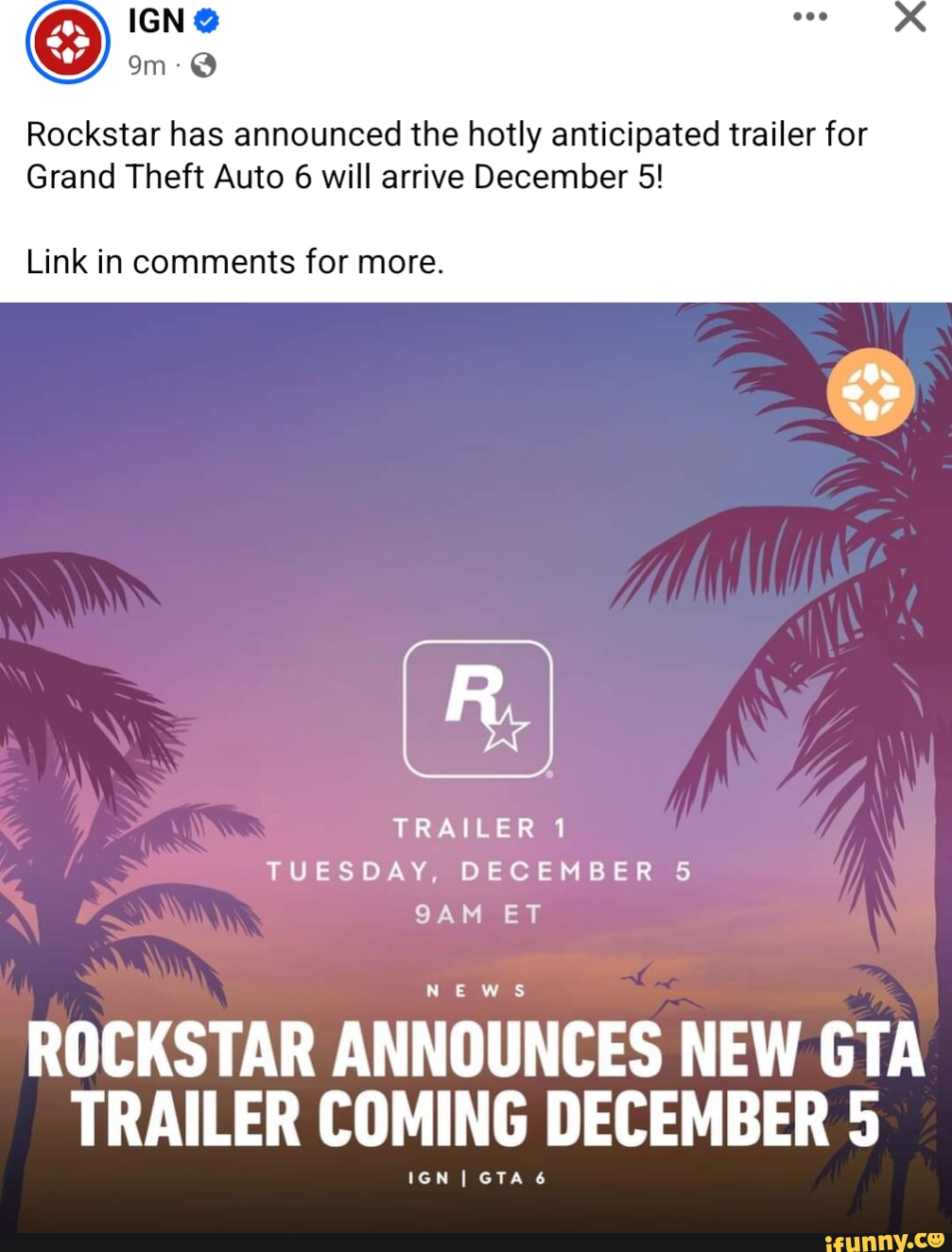 Grand Theft Auto 6 Trailer Arriving in December - IGN