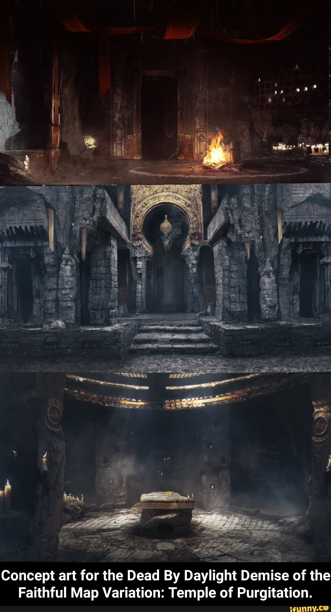 Concept Art For The Dead By Daylight Demise Of The Faithful Map Variation Temple Of Purgitation