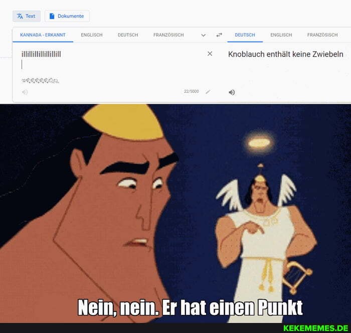 Knoblauch enthält keine Zwiebeln
Nein nein: Er hat Punkt