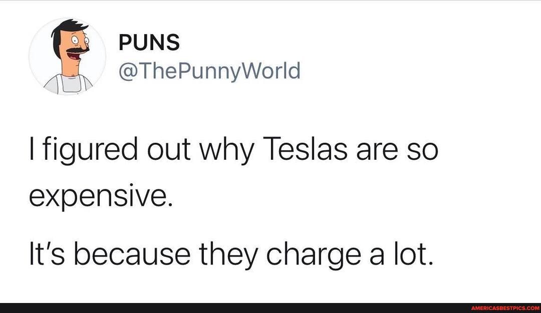 ThePunnyWorld I figured out why Teslas are so expensive. It's because