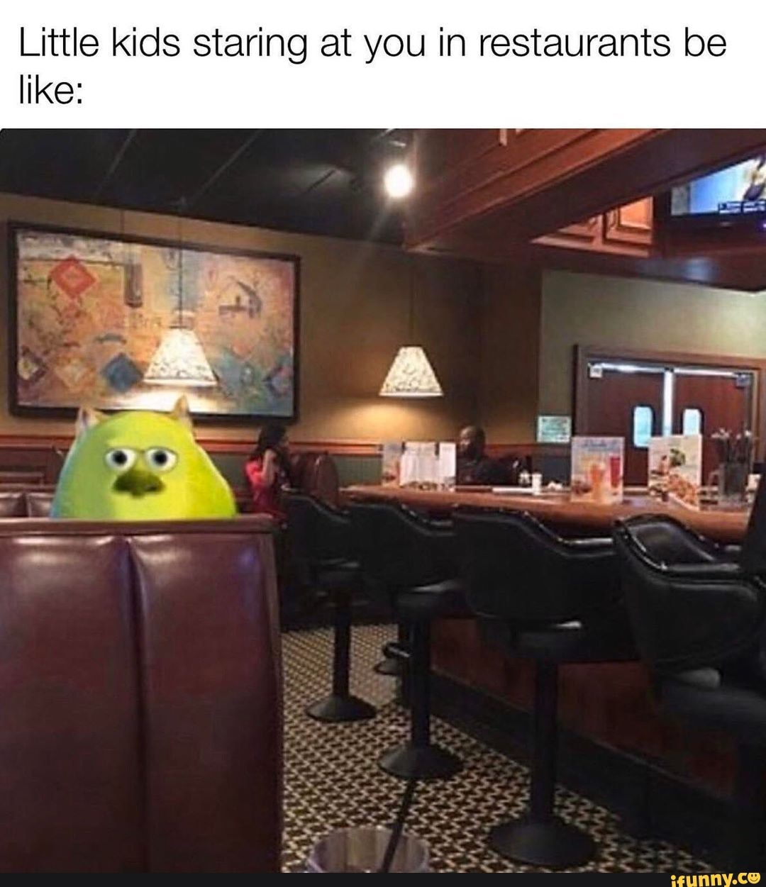Little kids staring at you in restaurants be