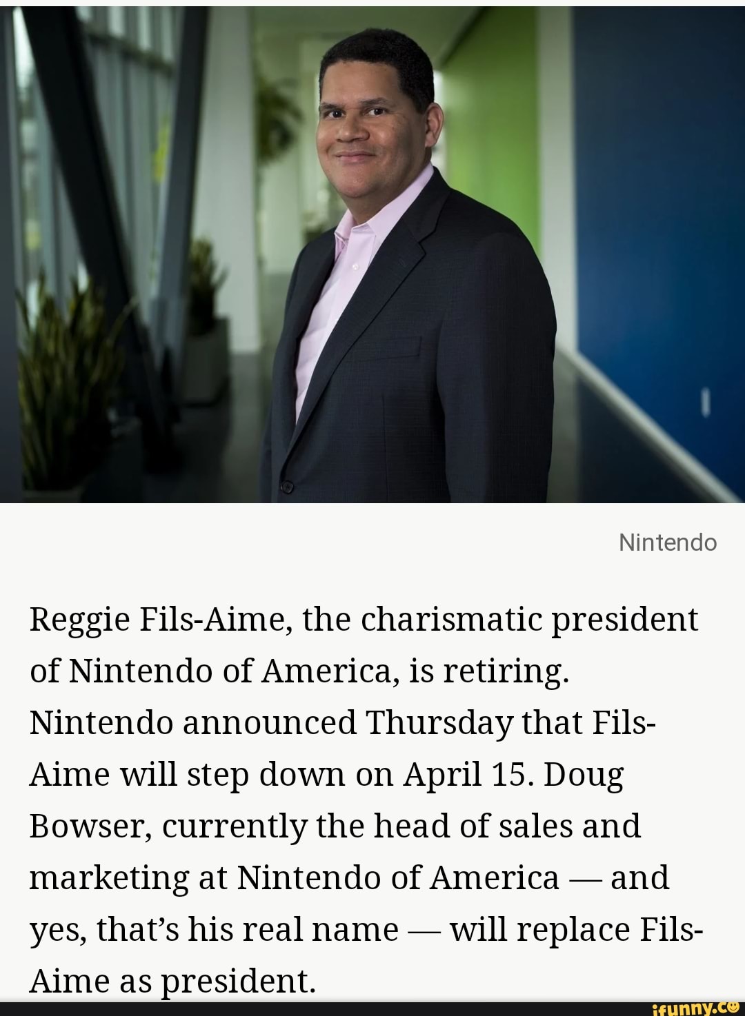 Doug Bowser is the new president of Nintendo of America. Yes