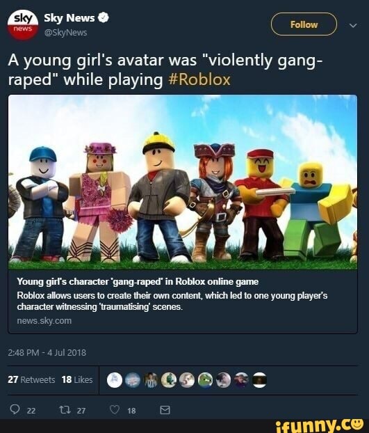 A Young Girl S Avatar Was Violently Gang Raped While Playing Roblox Ifunny