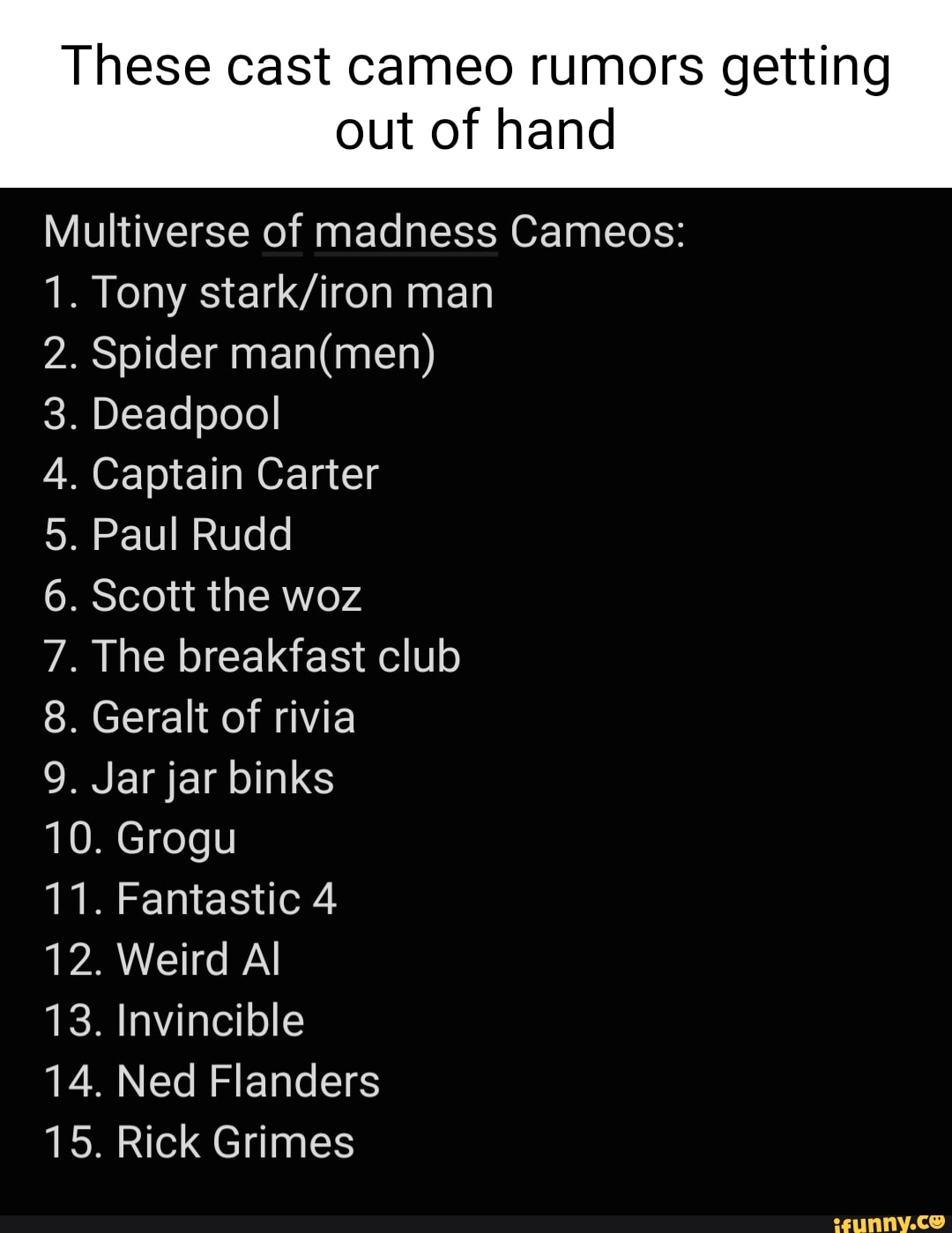 Carter Rudd These cast cameo rumors getting out of hand Multiverse of madness ...