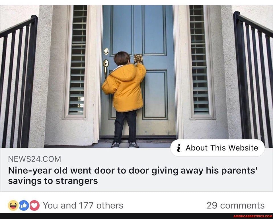 About This Website
Nine-year old went door to door giving away his parents' savings to strangers
and 177 othere crommente