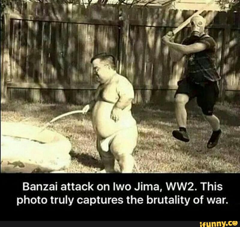 Banzai attack on lwo Jima, WW2. This photo truly captures the brutality