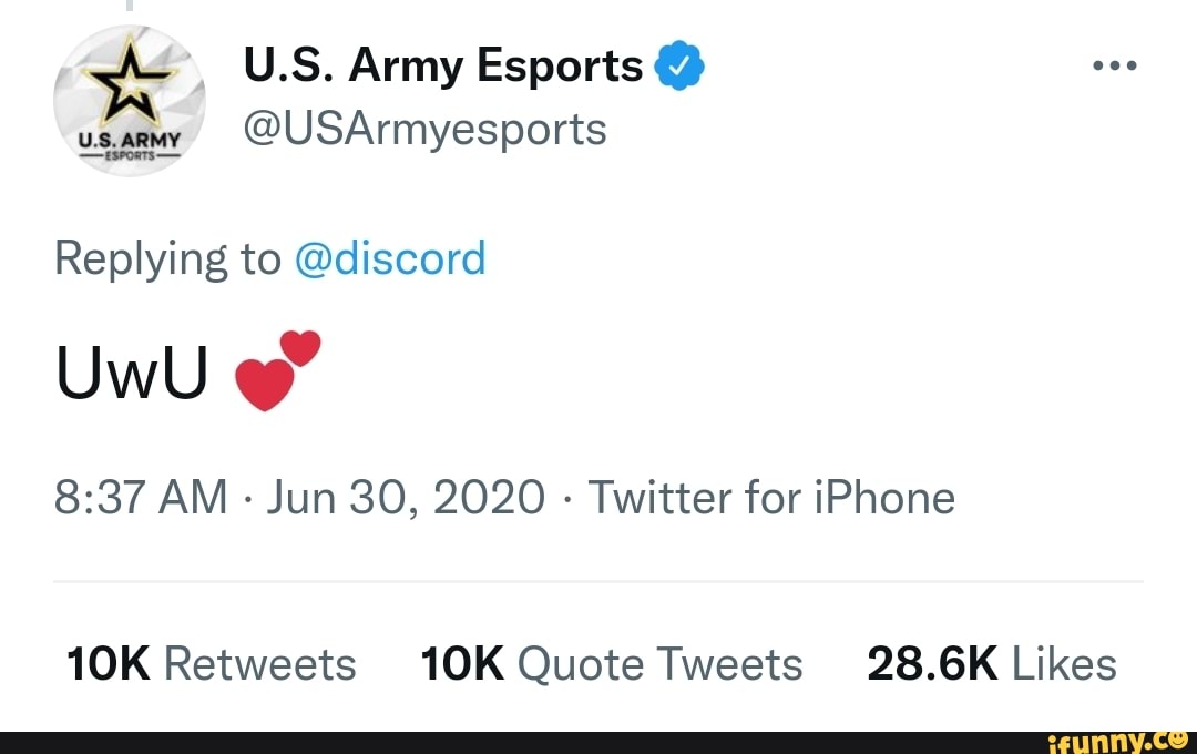  US Army Esports USArmyesports USArmyesports Replying To discord 