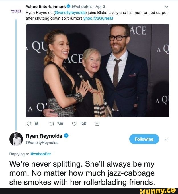 Yahoo Entertainment YahooEnt Ryan Reynolds (Avancityreynolds) joins